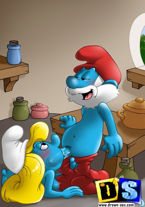 Cute Smurfette Porn - Xxx drawn porn pics of horny Smurfs passionately banging.