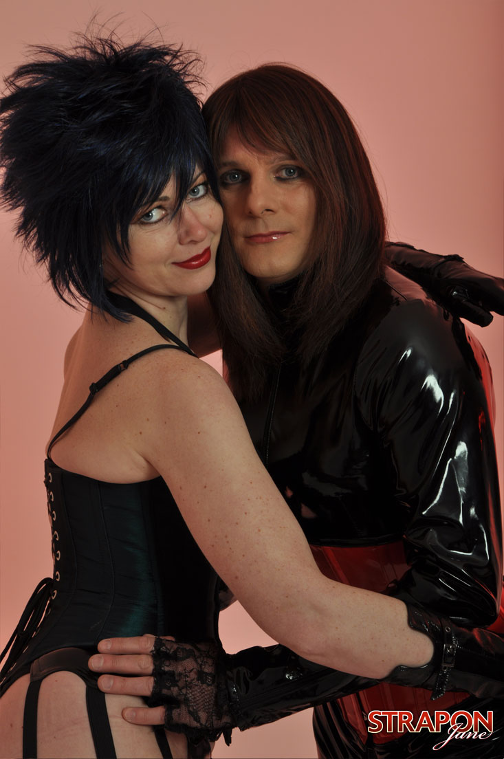Spikey haired mistress posing with her - Unique Bondage - Pic 1