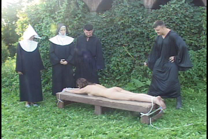 Naked lovely tied to a bench and caned - Unique Bondage - Pic 3