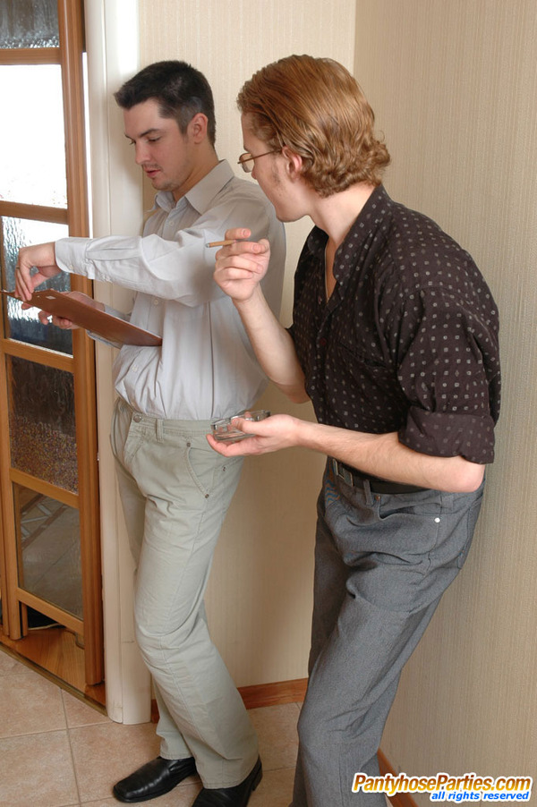 Innocent looking secretary in sheer pantyhose going wild in 3some fucking - XXXonXXX - Pic 1