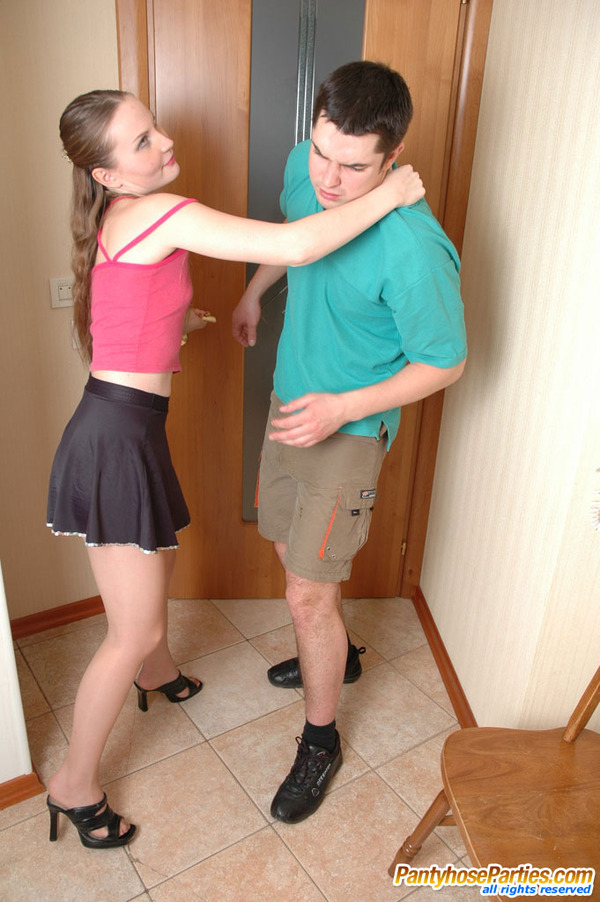 Naughty chicks in barely visible hose punishing curious guy with 3sum fuck - XXXonXXX - Pic 3