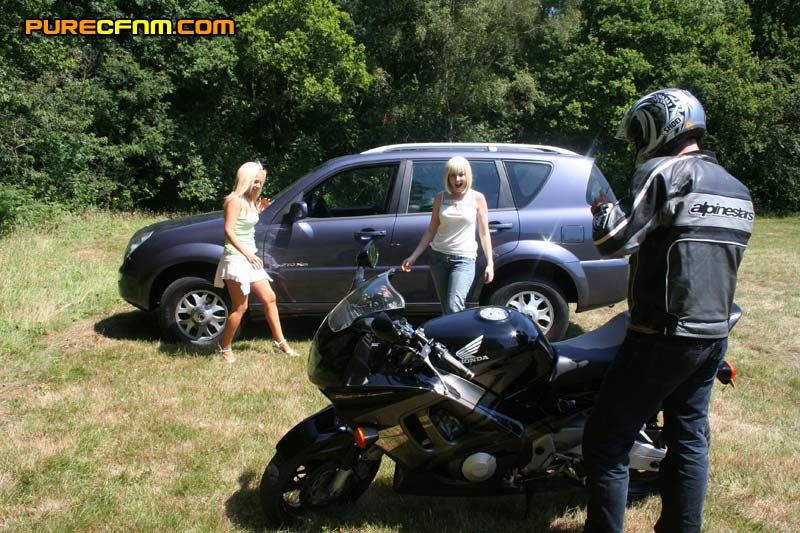 Hot biker shows his dick to a bunch of youn - XXX Dessert - Picture 1
