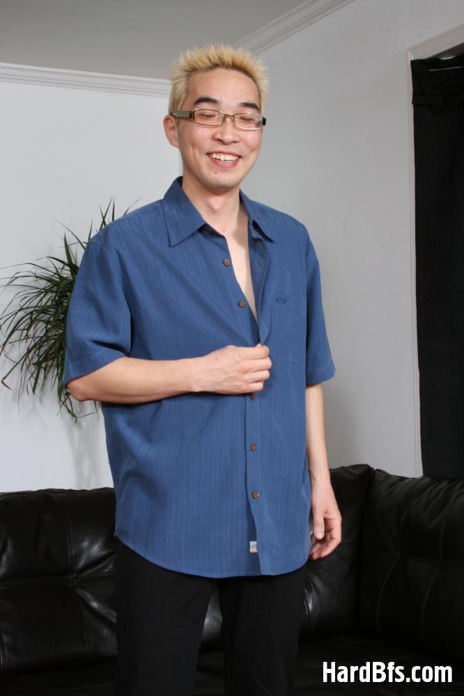 Blonde asian gay wanking his dick after getting naked. Tags: Gay pics, jacking off, men porn. - XXXonXXX - Pic 2