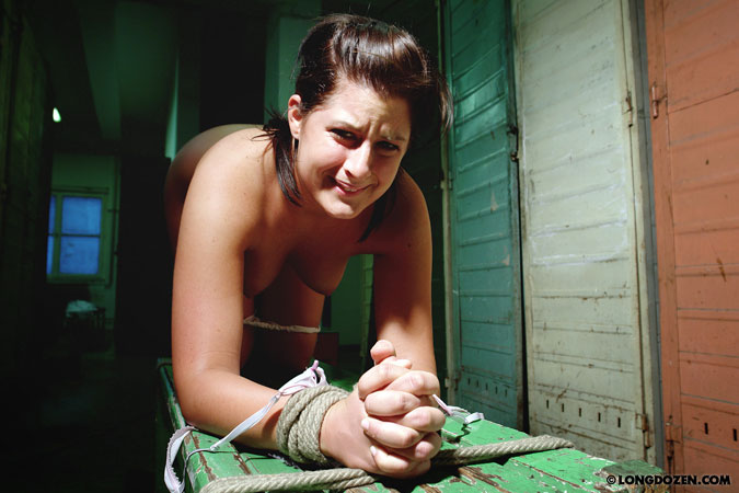 Tied up babe gets her panties pulled down - Unique Bondage - Pic 4