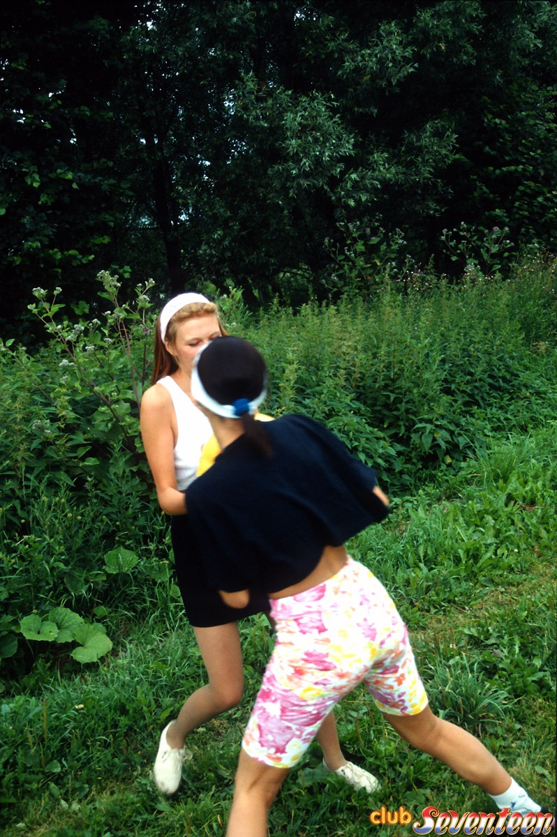 Two sporty teen girls undressing each other - XXX Dessert - Picture 1