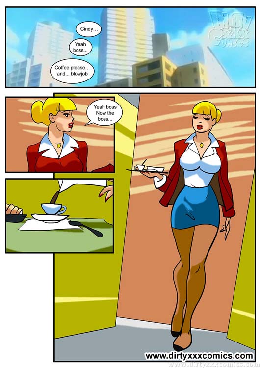 Busty Blowjob Cartoon - Nude cartoon. Secretary girl helps her boss - XXX Dessert ...