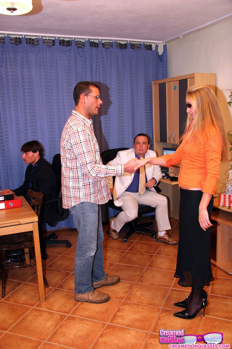 Facial. Blonde girl has to suck three dicks - XXX Dessert - Picture 3