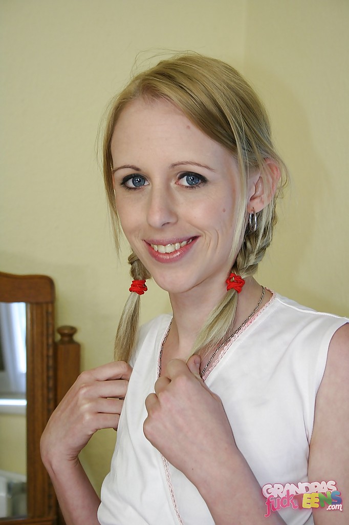 Hungarian blonde pigtails tiny tits - XXX Dessert - Picture 1
