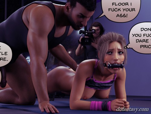 Gagged fitness model is made to fuck at - BDSM Art Collection - Pic 4
