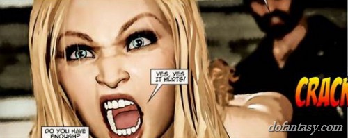Blonde begs for mercy when cropped on - BDSM Art Collection - Pic 1