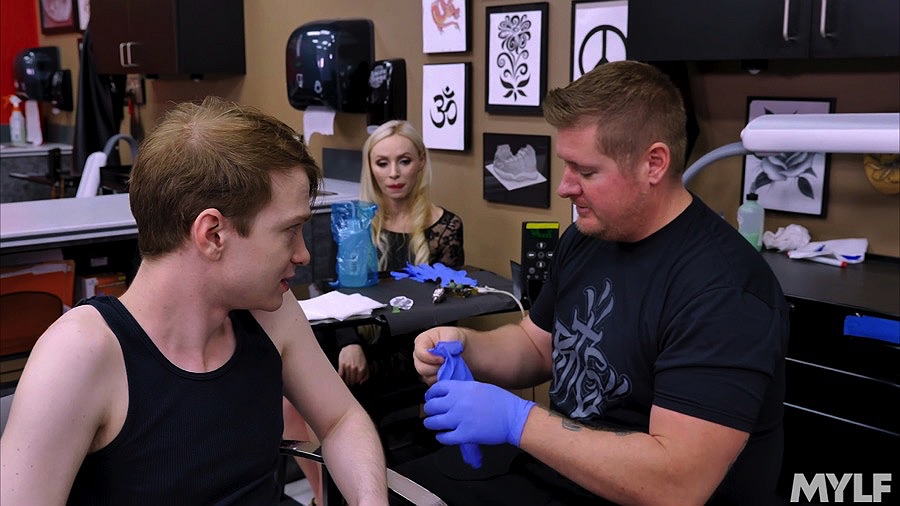 Stepmom calms son at tattoo shop - XXX Dessert - Picture 2