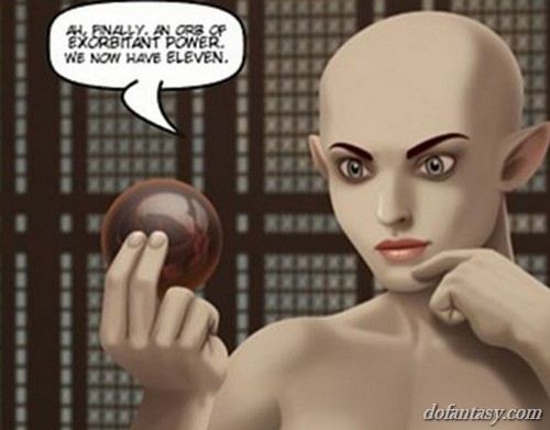 Nude elf lady excited by unearthed orb. - BDSM Art Collection - Pic 1