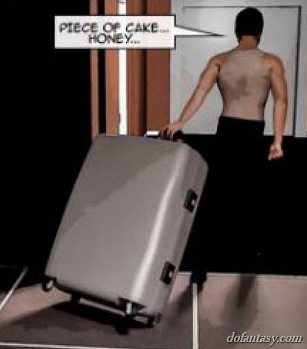 Bound slave placed in a large suitcase. - BDSM Art Collection - Pic 2