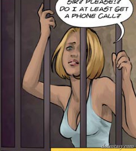Big boobs blonde chick put in a cage - BDSM Art Collection - Pic 2