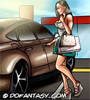 Sexy blond slut caught on a parking - BDSM Art Collection - Pic 2