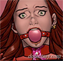 Beautiful redhead submissive gagged and - BDSM Art Collection - Pic 2