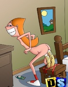 Toon sex. Phineas and Ferb share pussy.