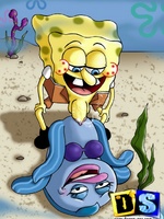 Cartoon sex. SpongeBob hunts pussy.