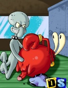 Cartoon sex. SpongeBob hunts pussy.