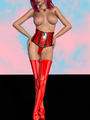 Porno 3d. Latex fetish and hooter - Picture 1