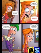 Young cartoon hottie going hard on throbbing pecker of shy dude.