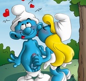 Xxx drawn porn pics of horny Smurfs passionately banging.