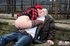 Old and young. Horny old man loves fucking young babes in the public park.