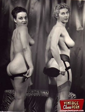 Old porn. Curvy vintage girls showing th - Picture 10