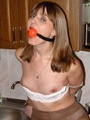 Bdsm xxx. Gagged at home in the kitchen. - Picture 11