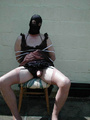 Strap on xxx. Hooded TV gets tied up by - Picture 1