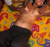 Indian porn. One babe 2 big cocks.