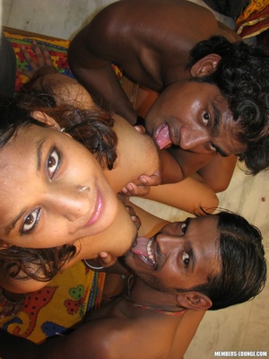 Indian porn. One babe 2 big cocks. - Picture 9