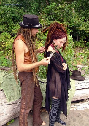 Erotic fantasy. Sexy Hippie couple with  - Picture 1