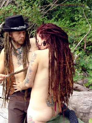 Erotic fantasy. Sexy Hippie couple with  - XXX Dessert - Picture 8