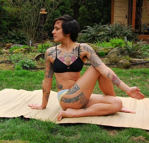 Teen porn girls. Thyme does nude yoga. B - Picture 2