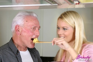 Old and young. Blonde beauty adores an o - XXX Dessert - Picture 6