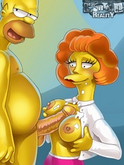 Toon Homer fucking tits of his neighbor before being - Picture 1