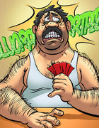 Adult comic toons. Anime girls doing blowjob under the table.