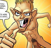 Erotic comics. An' why skinny runt like you's got such a huge horse cock.
