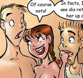 Porn cartoon. HOrny teens relaxing in the woods.