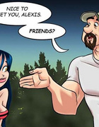 Toon porn comic. Cute little girl met a rude guy with big dick.