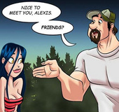 Toon porn comic. Cute little girl met a rude guy with big dick.