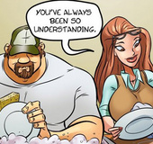 Comics for adults. Maid wants to fuck Big, manly, muscular guy.