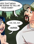 Adult cartoon comic. Babe in search of sexual partners.