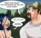 Adult cartoon comic. Babe in search of sexual partners.