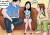 Adult cartoons. Three guys want to fuck a glamorous woman.