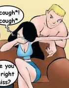 Sex toons. Guy with a girl relaxed and started pestering each other.