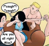 Adult cartoon comic. The guys started to undress the girl, initially raised
