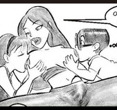 Adult comics. Wong and Sharona sucking on Sharona's mom nipples!