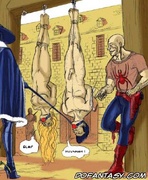 Bdsm cartoons. Countess Tarantula presented her new slaves to her guests!